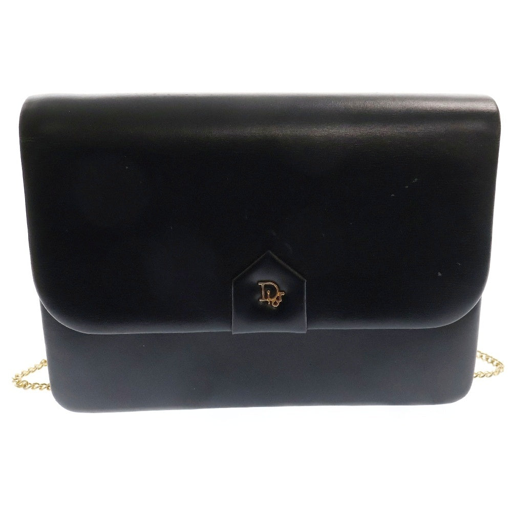 Christian Dior(クリスチャンディオール) チェーンショルダーレザーバッグ ブラック