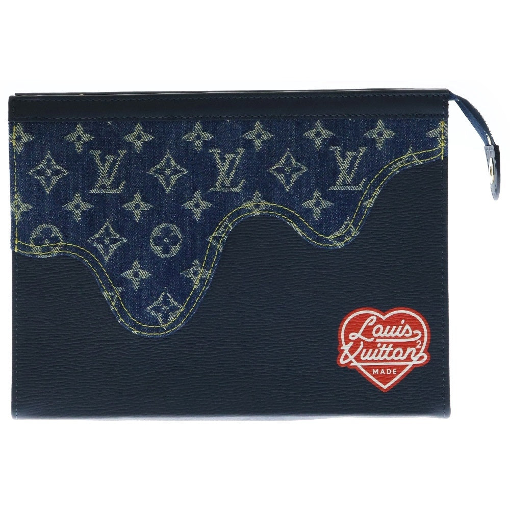 LOUIS VUITTON(ルイヴィトン) ×NIGO モノグラムドリップデニム ポシェットヴォワヤージュ MM クラッチバッグ セカンドバッグ ブルー M45961