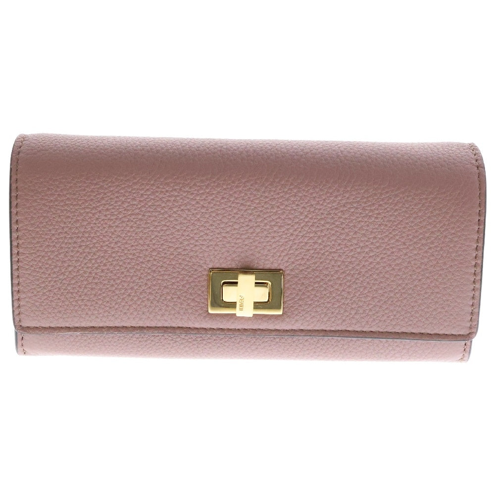 FENDI(フェンディ) ピーカブー コンチネンタルウォレット ロングウォレット 長財布 ローズピンク ゴールド金具 カードケース レザー 8M0427