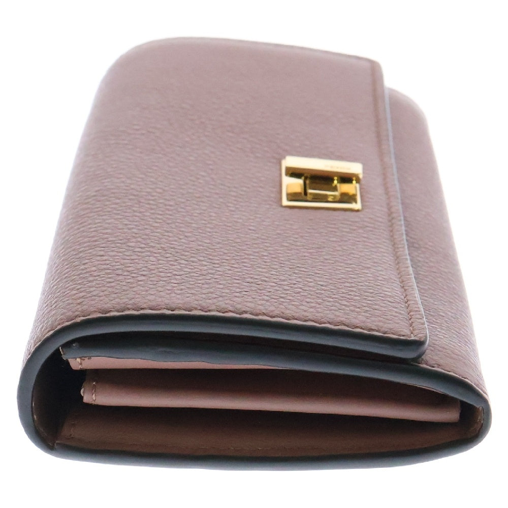 FENDI(フェンディ) ピーカブー コンチネンタルウォレット ロングウォレット 長財布 ローズピンク ゴールド金具 カードケース レザー 8M0427