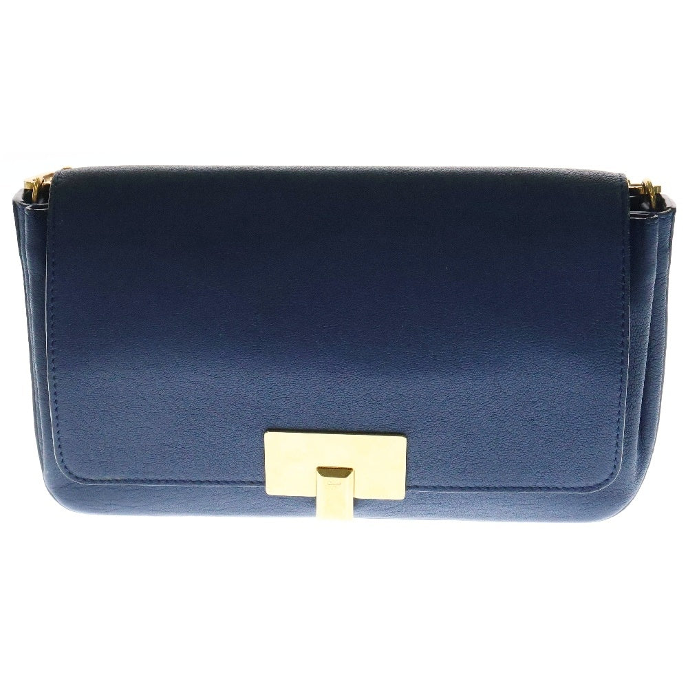 Chloe(クロエ) ドリュー チェーン ショルダーバッグ ブルー レザー ゴールド金具