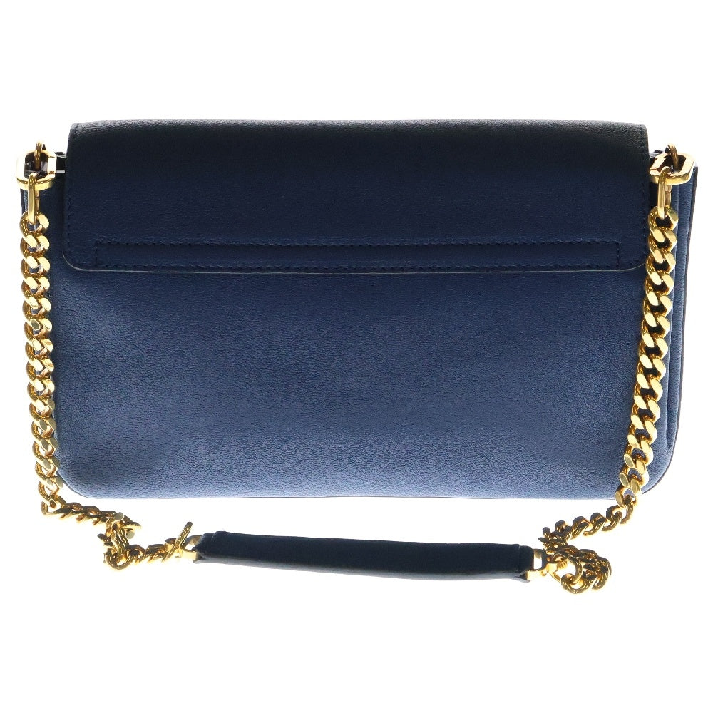 Chloe(クロエ) ドリュー チェーン ショルダーバッグ ブルー レザー ゴールド金具