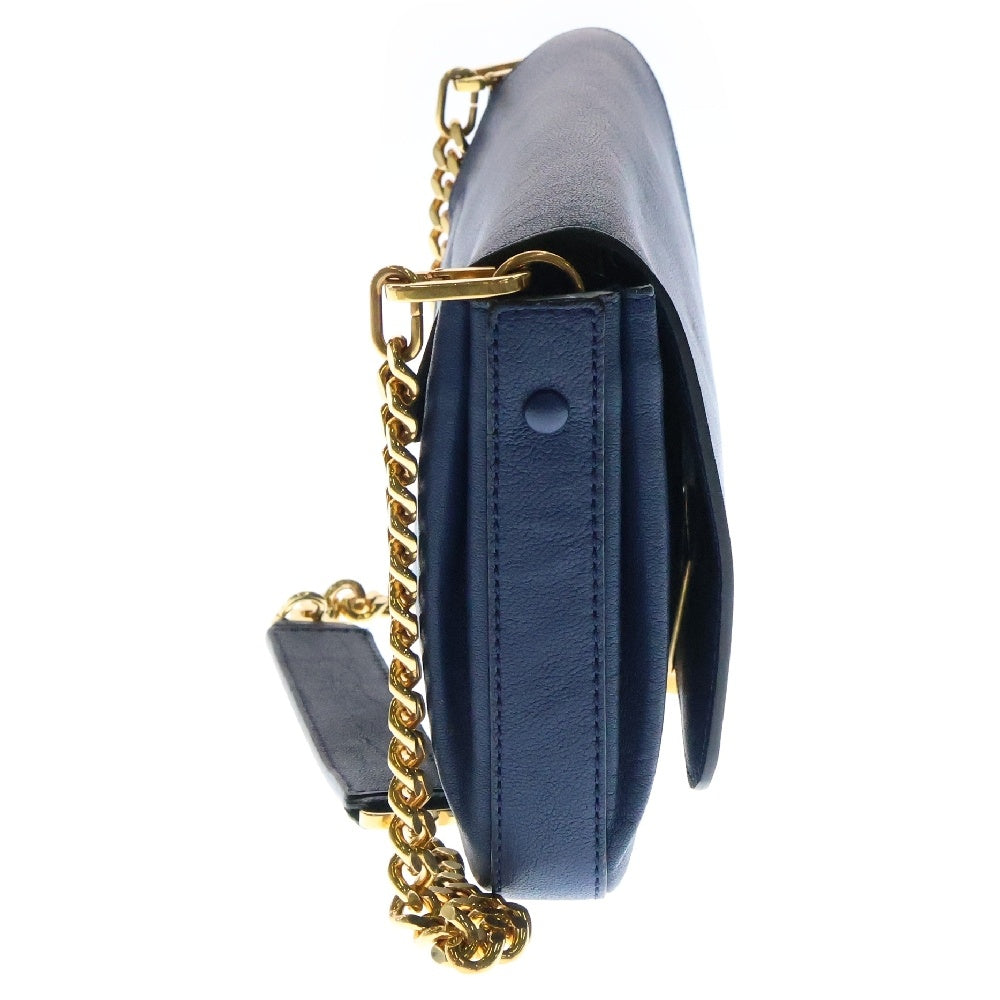 Chloe(クロエ) ドリュー チェーン ショルダーバッグ ブルー レザー ゴールド金具