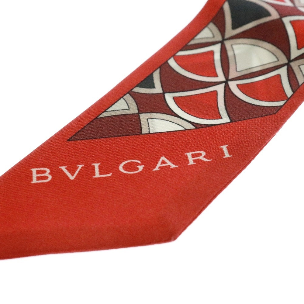 BVLGARI(ブルガリ) バンドー ジャージトルマリン シルクスカーフ レッド レディース