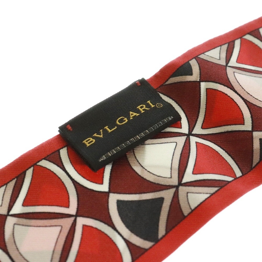 BVLGARI(ブルガリ) バンドー ジャージトルマリン シルクスカーフ レッド レディース