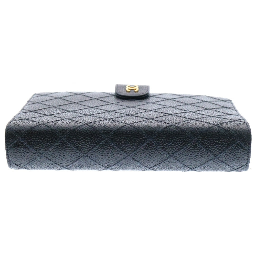 CHANEL(シャネル) マトラッセ ピコローレ 手帳カバー ブックカバー キャビアスキン ブラック ゴールド金具