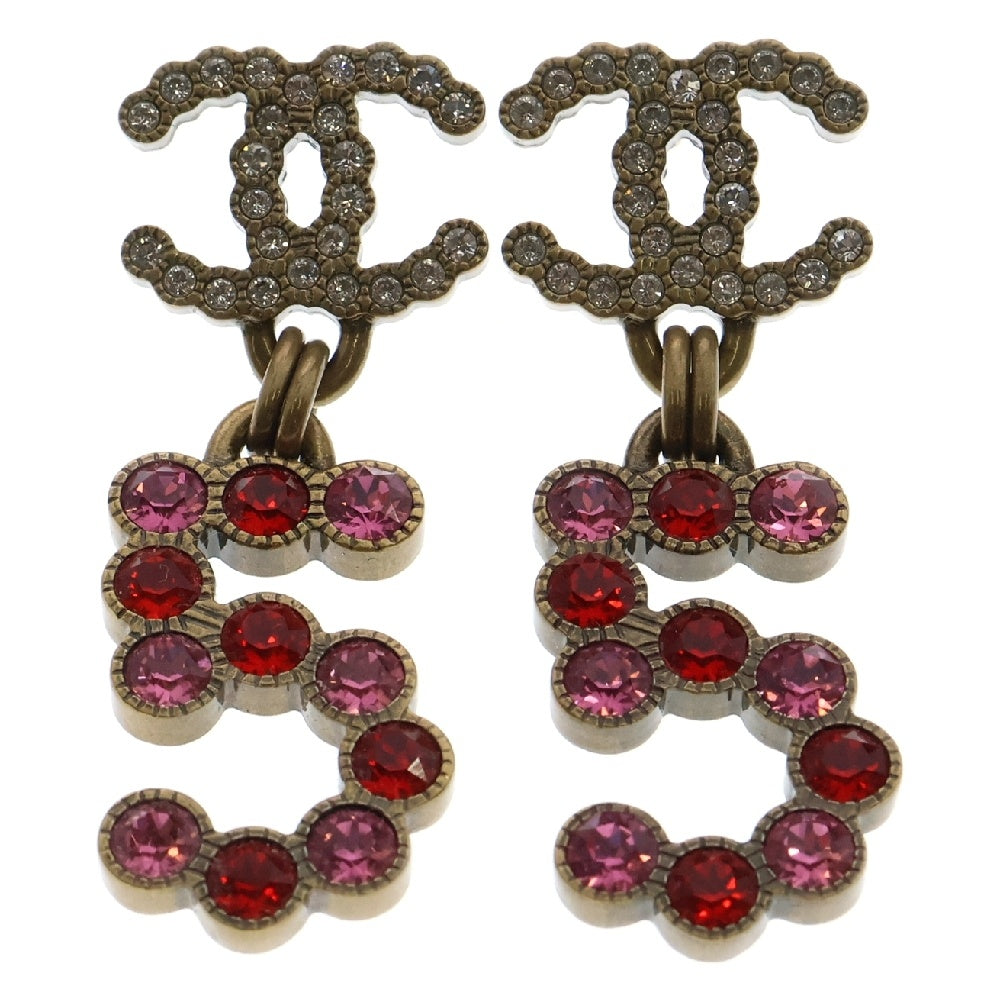 CHANEL(シャネル) ココマーク ナンバー5 ラインストーンピアス ゴールド×ピンク GP B20S アクセサリー