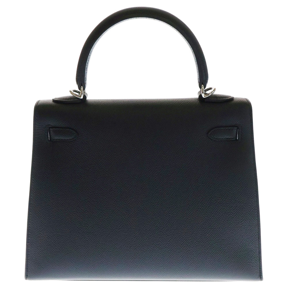 HERMES(エルメス) ケリー25 ノワール エプソン エレクトラム 2wayバッグ ショルダーバッグ K刻印