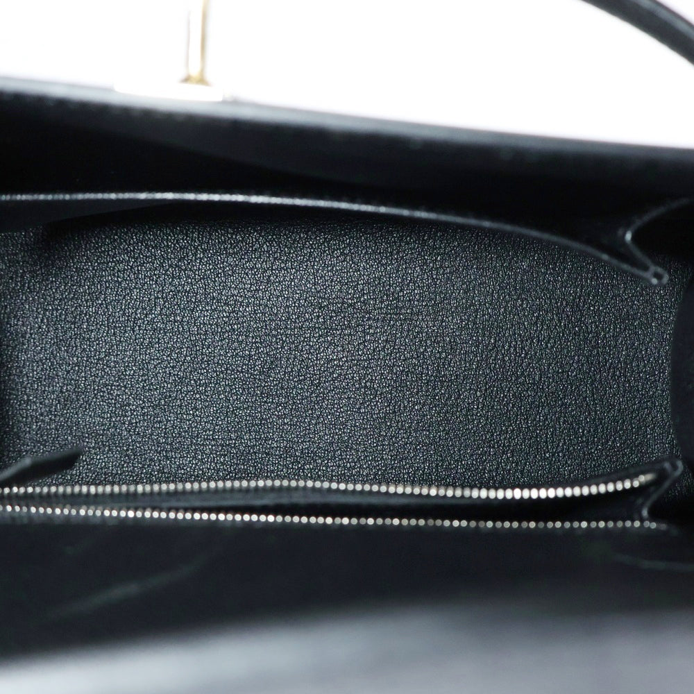 HERMES(エルメス) ケリー25 ノワール エプソン エレクトラム 2wayバッグ ショルダーバッグ K刻印