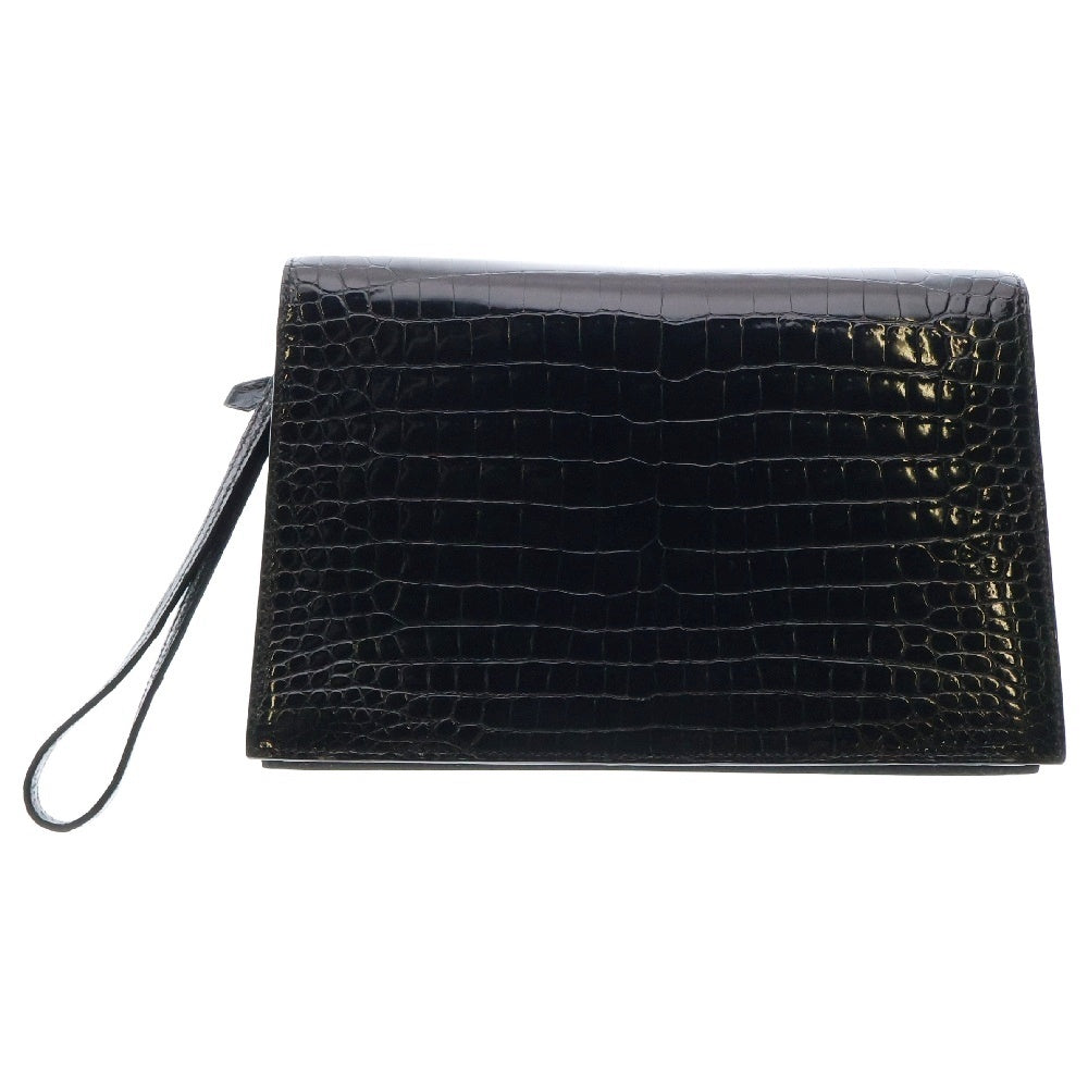 HERMES(エルメス) ジェット ブラック ゴールド金具 〇Z刻印 クラッチバッグ セカンドバッグ