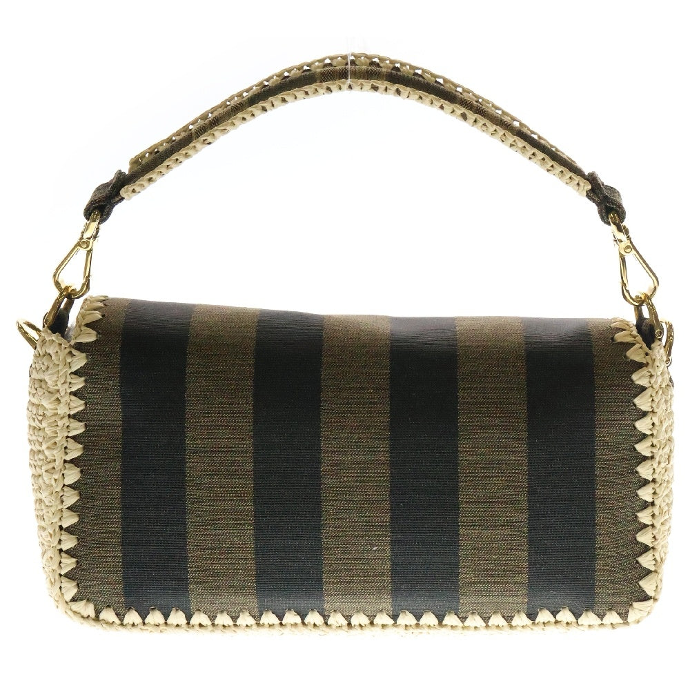 FENDI(フェンディ) ズッカ ペカン マンマバケット 2WAYバッグ ハンドバッグ ショルダーバッグ ブラウン キャンバス ゴールド金具 8BR600