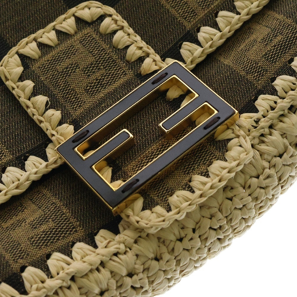 FENDI(フェンディ) ズッカ ペカン マンマバケット 2WAYバッグ ハンドバッグ ショルダーバッグ ブラウン キャンバス ゴールド金具 8BR600
