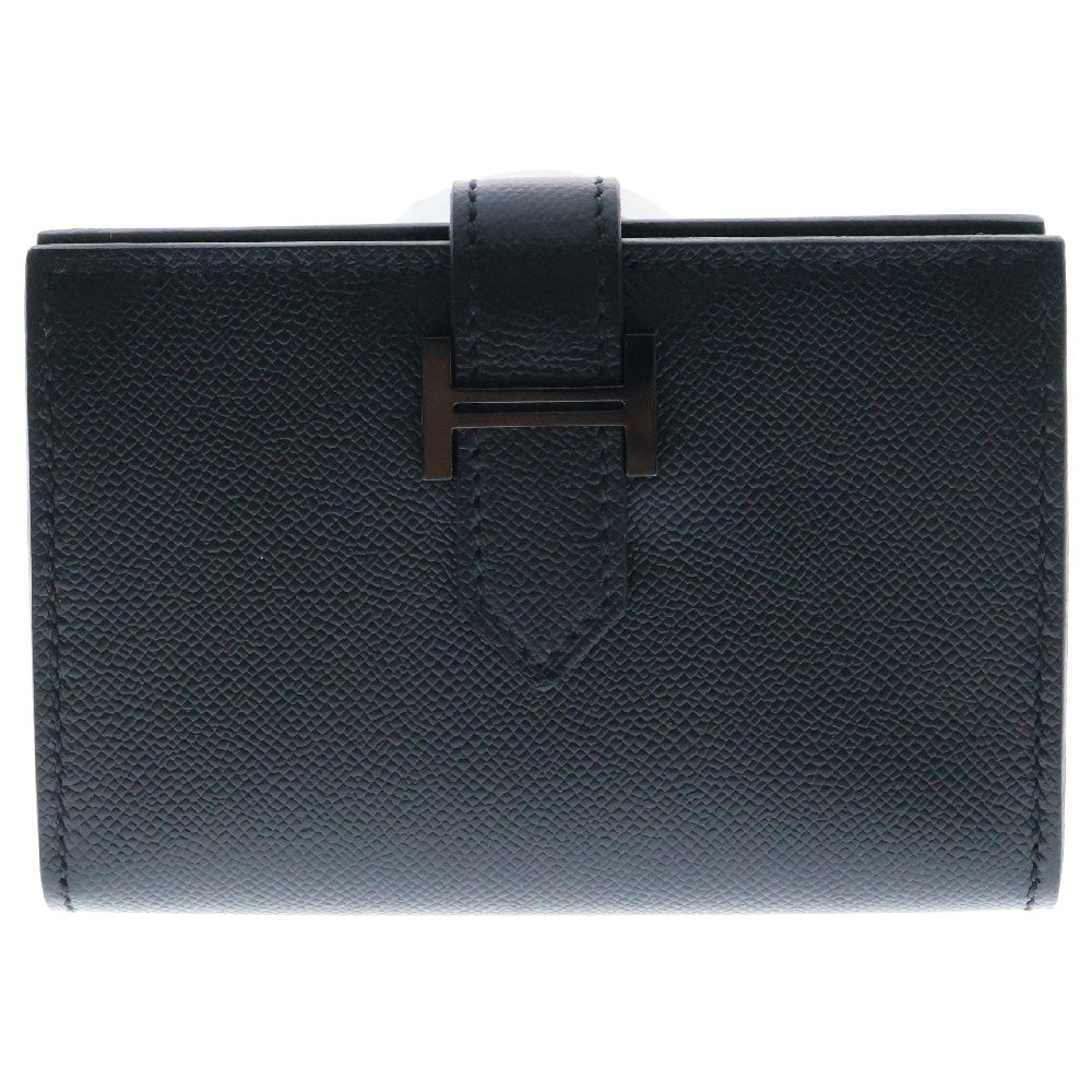 HERMES(エルメス) ベアン ミニ カードケース ソーブラック ブラック金具 ヴォーエプソン K刻印 名刺入れ