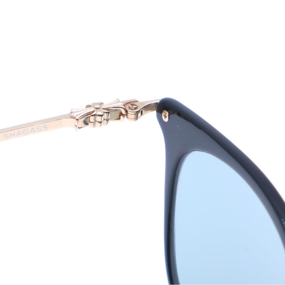 CHROME HEARTS(クロムハーツ) SHAGASS サイドクロステンプル ウェリントン サングラス 眼鏡 ブラック×ゴールド