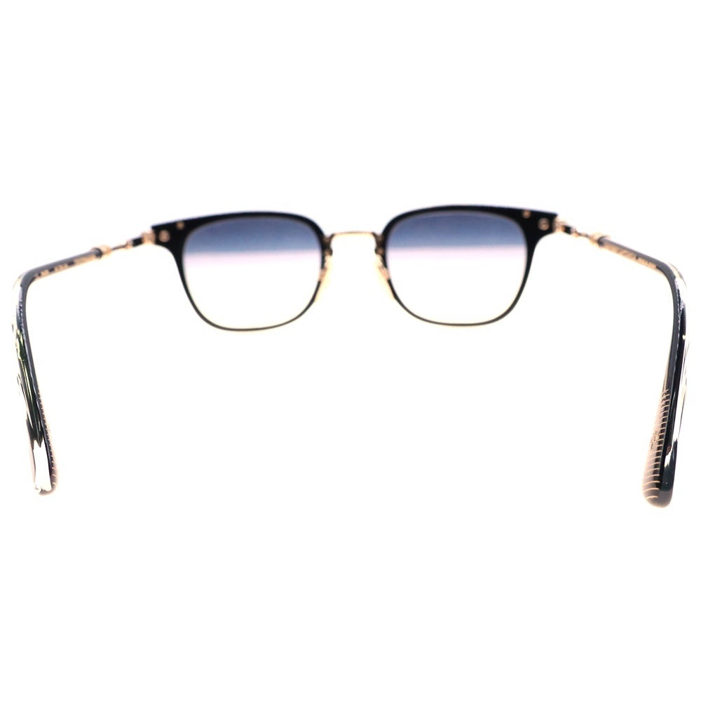 CHROME HEARTS(クロムハーツ) STRAPADICTOME サイドクロス ボストンフレーム メガネ サングラス アイウェア ブラック×ゴールド