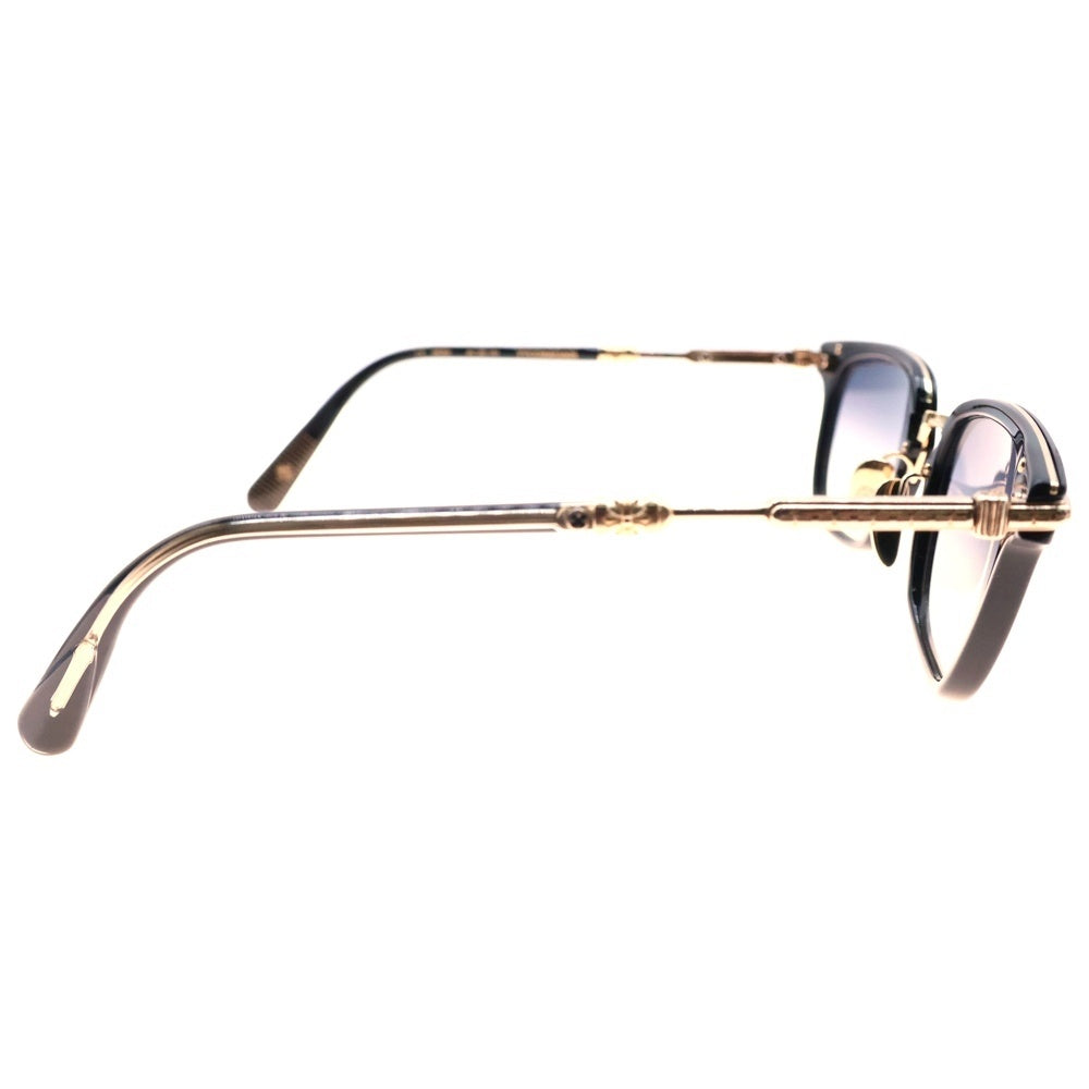 CHROME HEARTS(クロムハーツ) STRAPADICTOME サイドクロス ボストンフレーム メガネ サングラス アイウェア ブラック×ゴールド