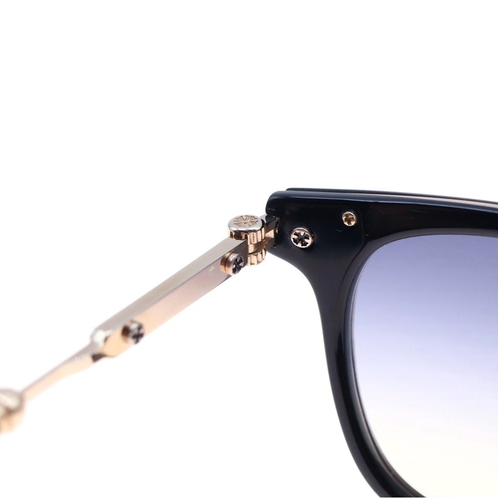 CHROME HEARTS(クロムハーツ) STRAPADICTOME サイドクロス ボストンフレーム メガネ サングラス アイウェア ブラック×ゴールド