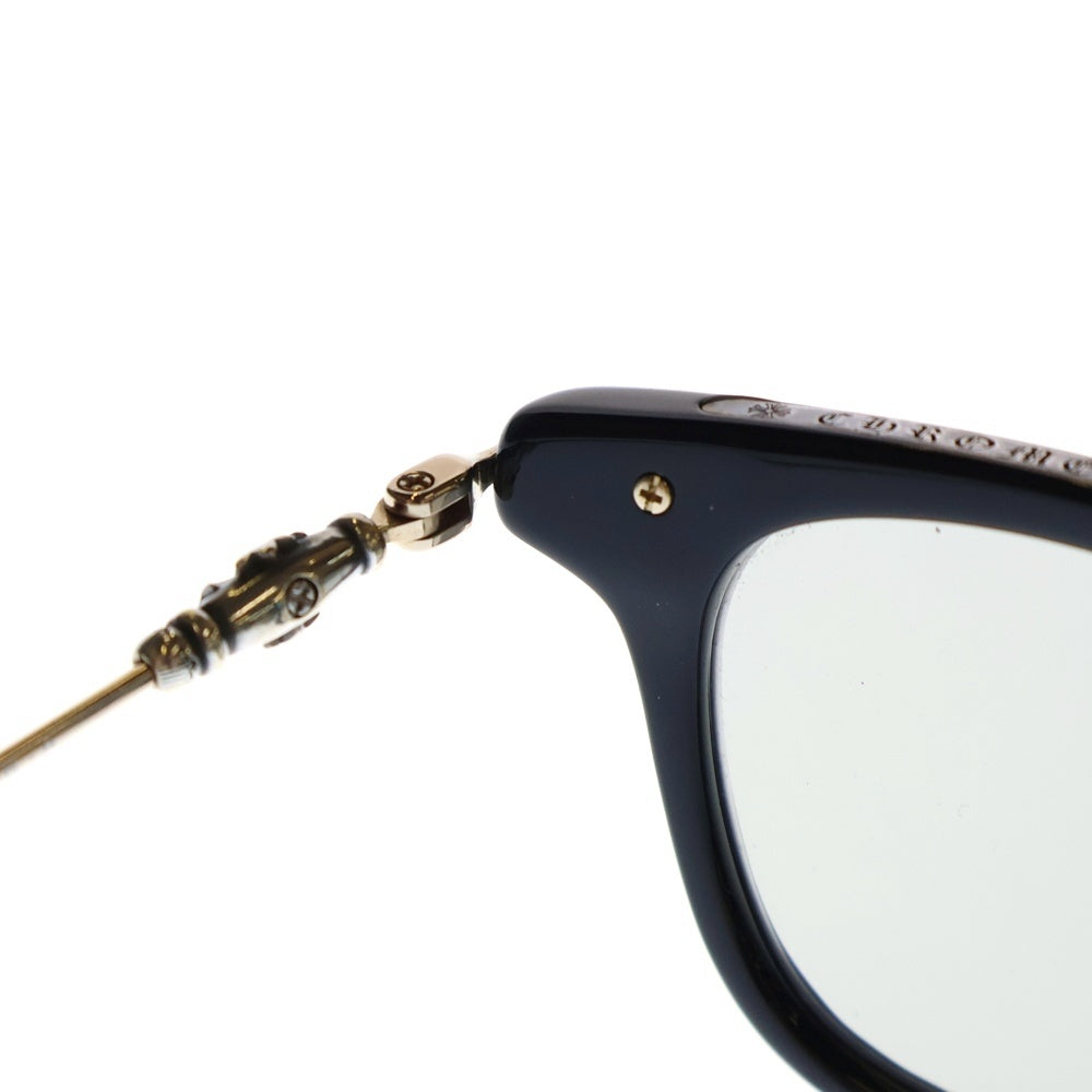 CHROME HEARTS(クロムハーツ) GUZZLER-A スクエアシェイプ メタルフレーム 眼鏡 サングラス ブラック×シルバー