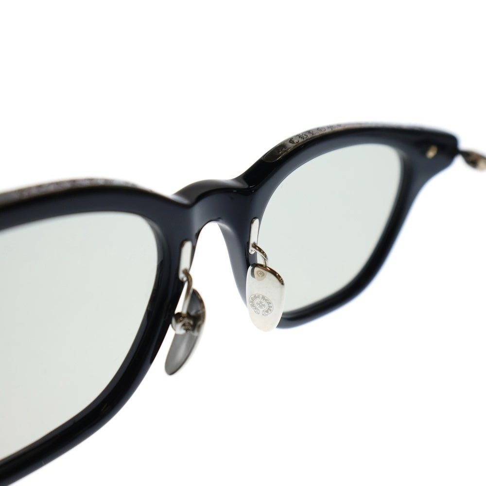 CHROME HEARTS(クロムハーツ) GUZZLER-A スクエアシェイプ メタルフレーム 眼鏡 サングラス ブラック×シルバー
