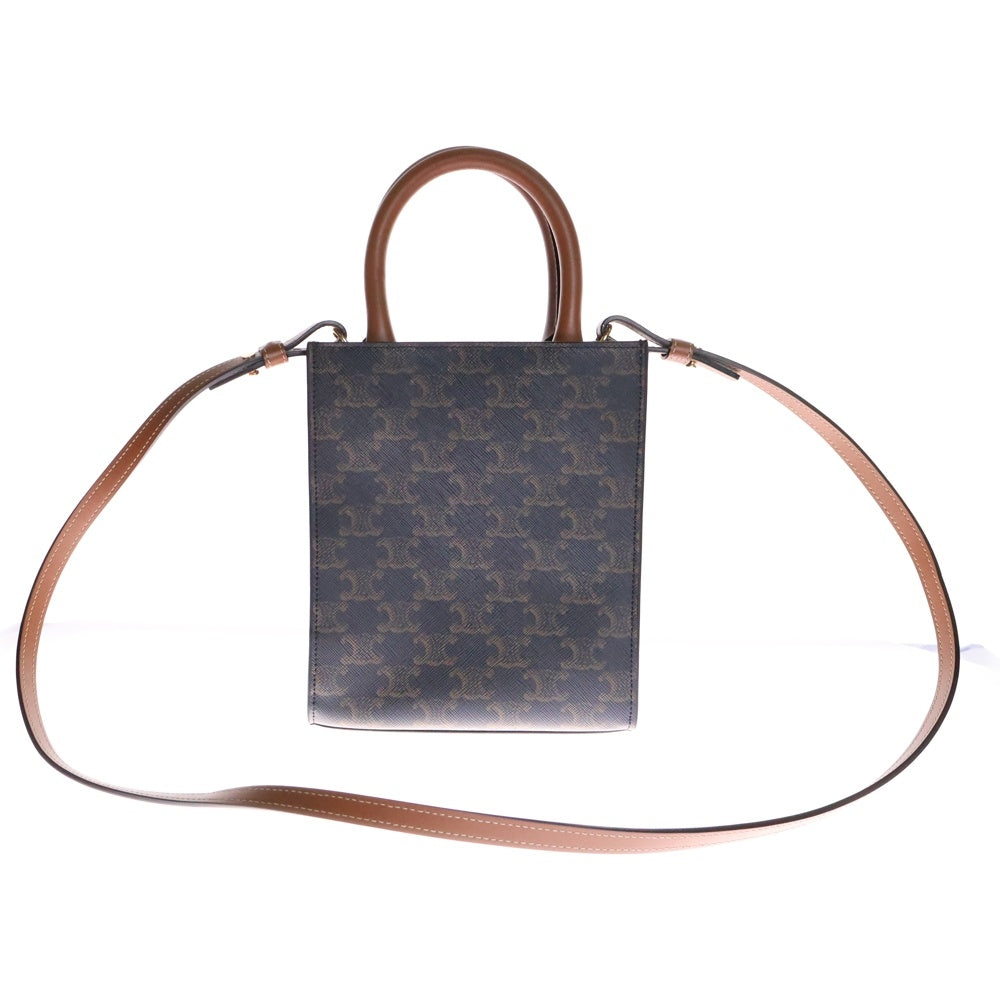 CELINE(セリーヌ) トリオンフ ミニ バーティカルカバ ブラウン PVCレザー 2wayバッグ ショルダーバッグ