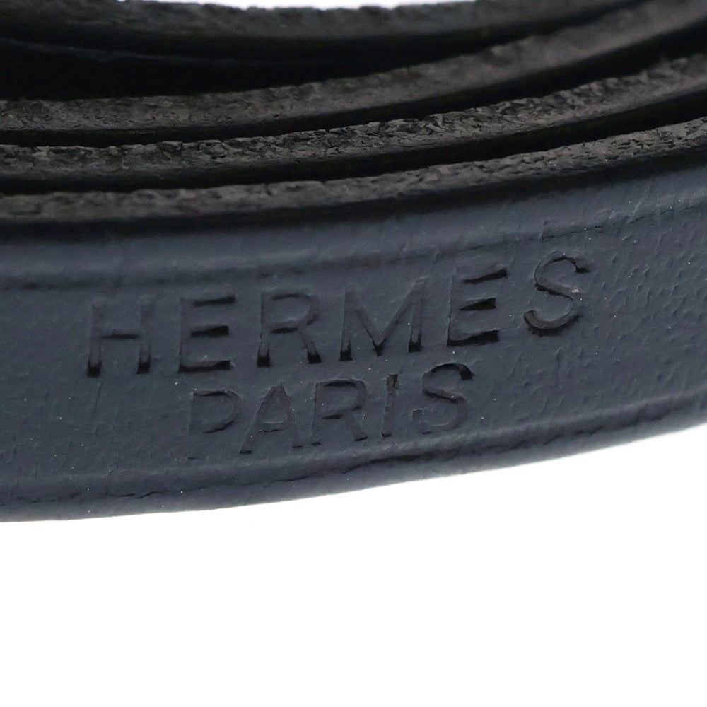 HERMES(エルメス) アピ3 ブレスレット ブラック シルバー金具 レザー □P刻印