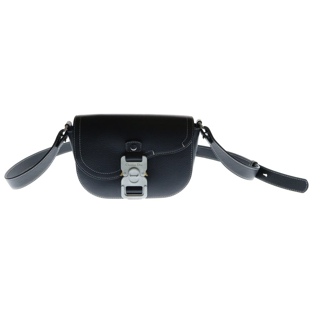 Christian Dior(クリスチャンディオール) サドル メッセンジャーバッグ ショルダーバッグ ブラック レザー 1ADPO049YKK_H00N