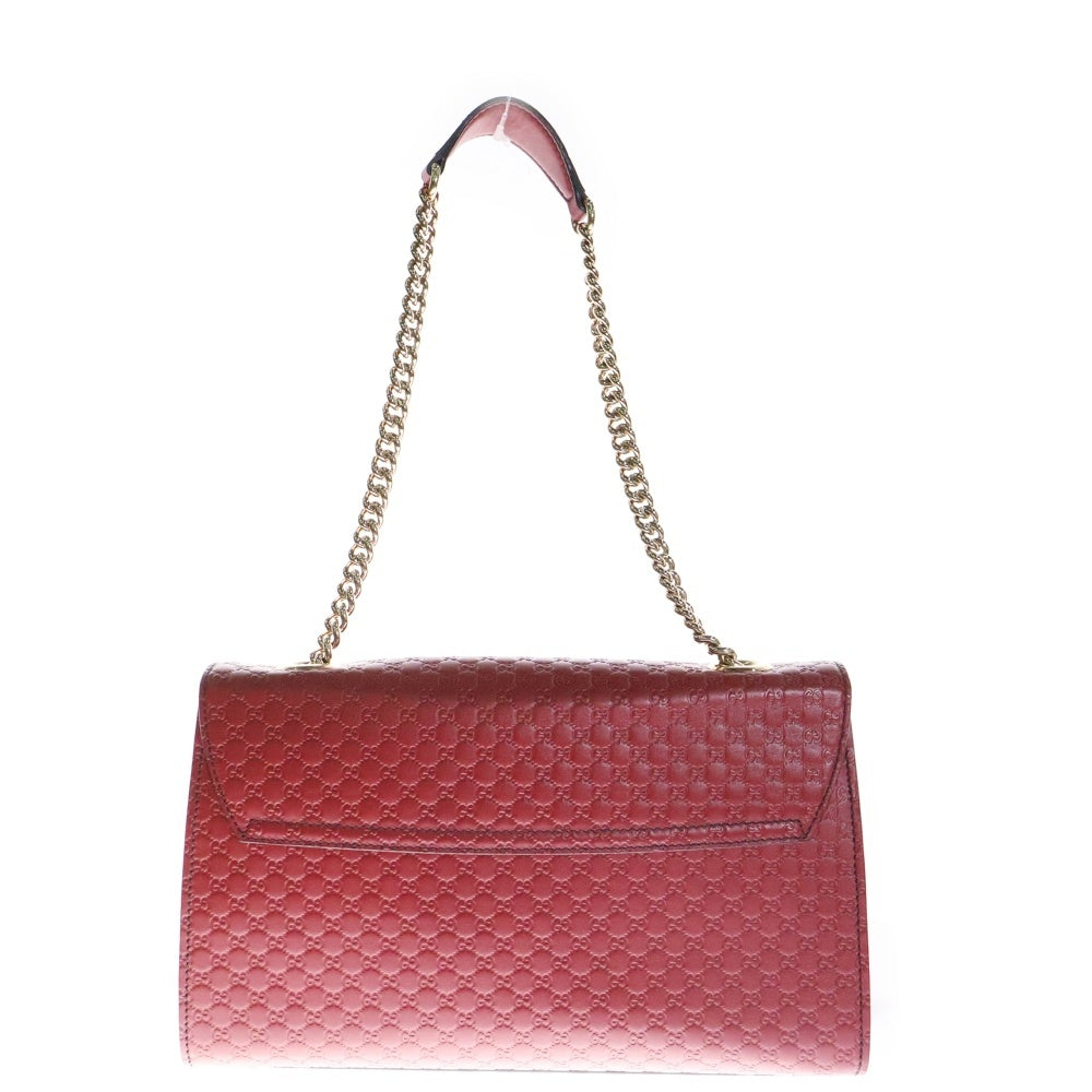 GUCCI(グッチ) グッチシマ エミリー チェーン ショルダーバッグ レッド レザー 449635