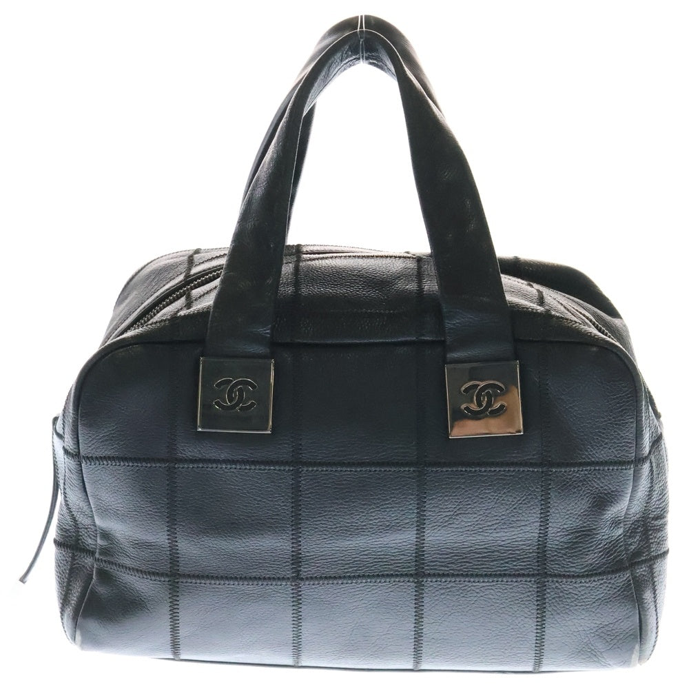 CHANEL(シャネル) ココマーク チョコバー ハンドバッグ ブラック シルバー金具 レザー