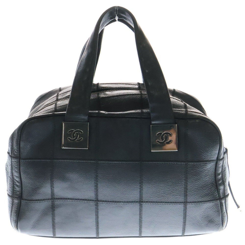 CHANEL(シャネル) ココマーク チョコバー ハンドバッグ ブラック シルバー金具 レザー