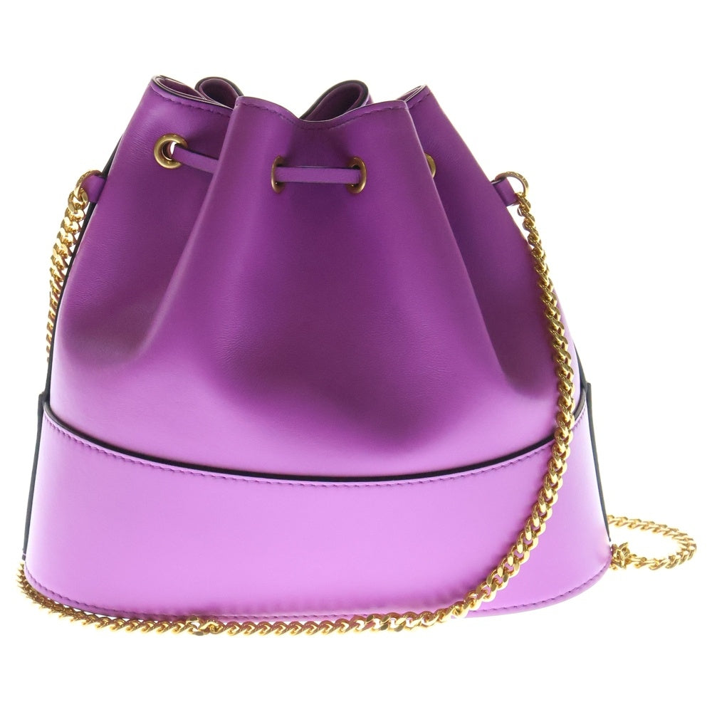 VALENTINO(ヴァレンティノ) Vロゴ 巾着 チェーン ショルダーバッグ レザー パープル