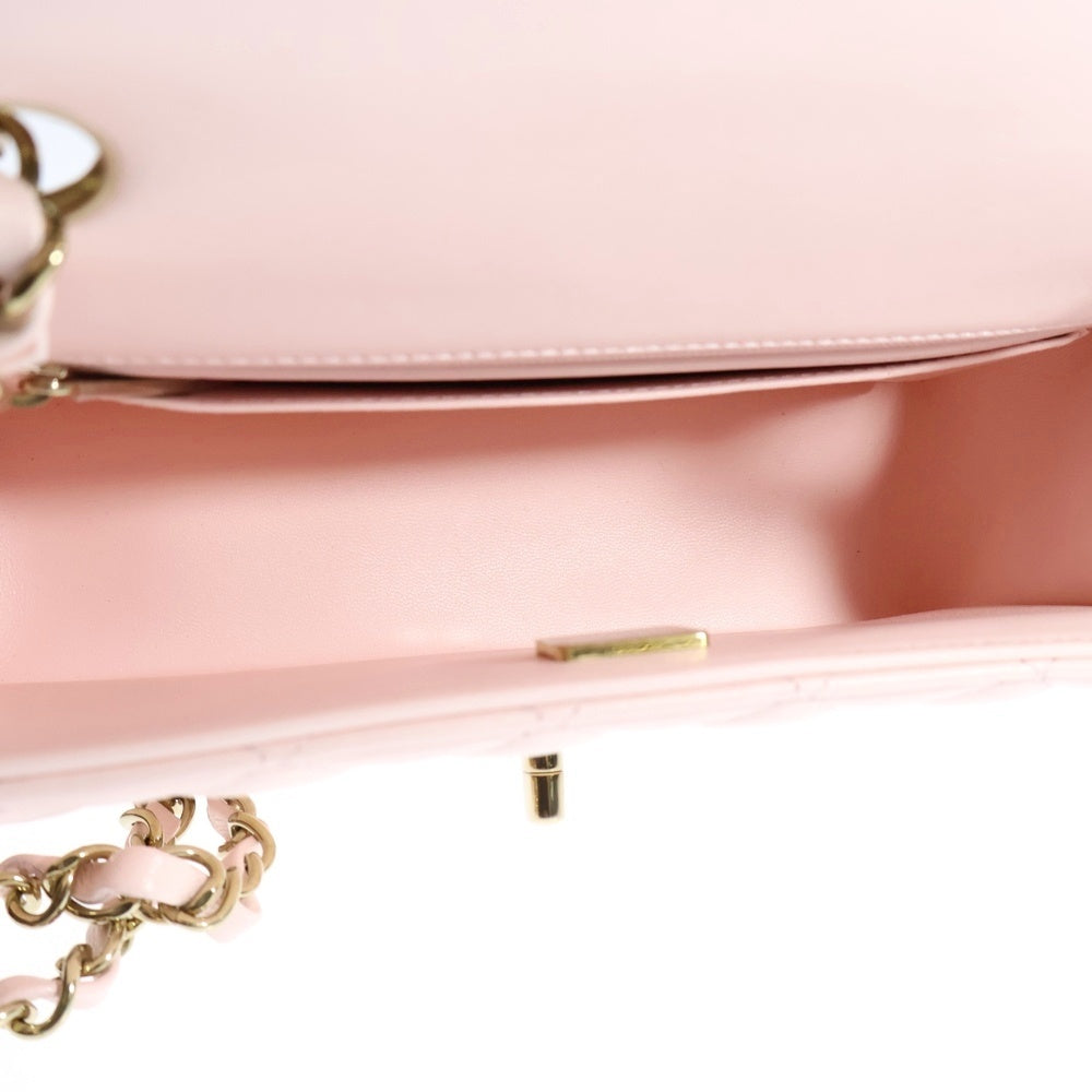 CHANEL(シャネル) ミニマトラッセ 20 チェーン ショルダーバッグ ピンク ラムスキン ゴールド金具 A69900