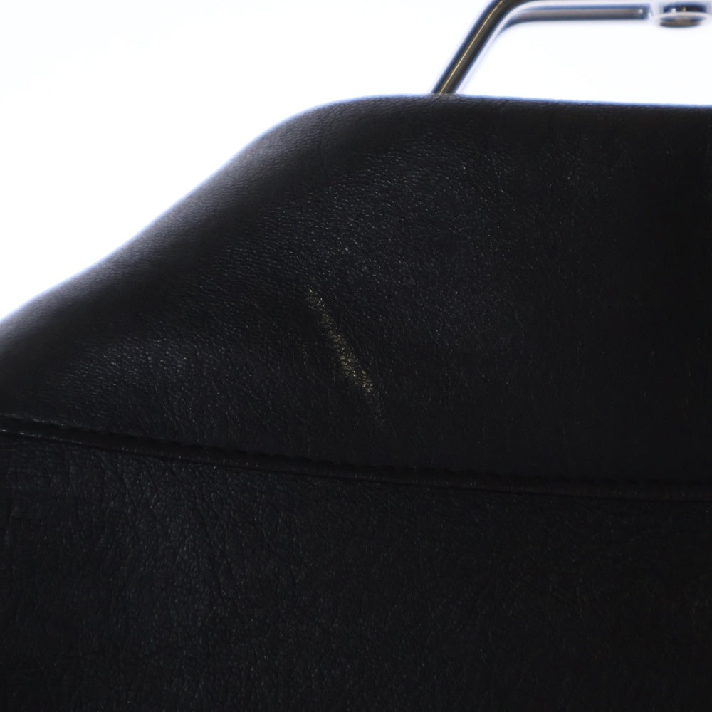 PRADA(プラダ) レザー 3B シングル テーラードカラー ジャケット ブラウン/オリーブ