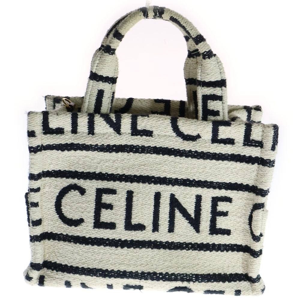CELINE(セリーヌ) カバ タイス スモール 2way バッグ ショルダーバッグ ハンドバッグ ミニトートバッグ ホワイト×ブラック ゴールド金具 パイル