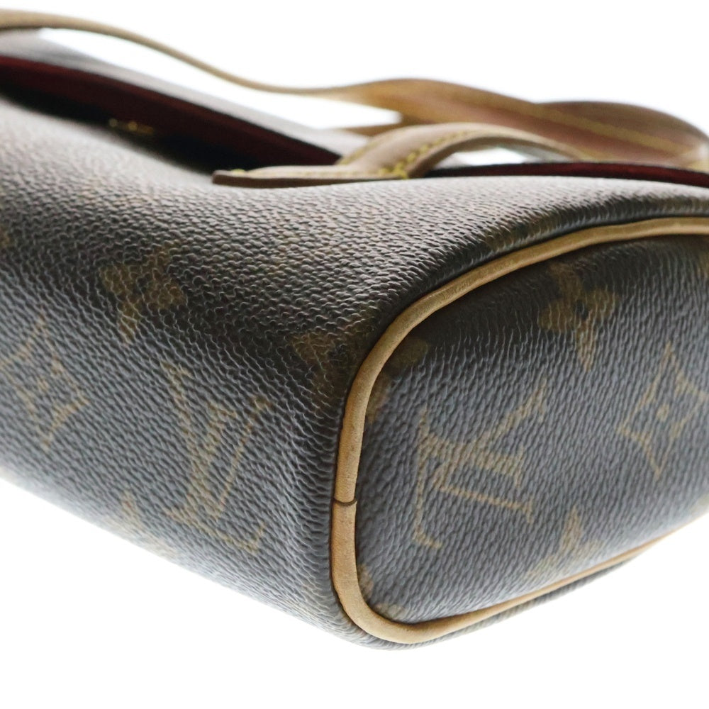 LOUIS VUITTON(ルイヴィトン) ソナチネ モノグラム PVC レザー ハンドバッグ ゴールド金具 ブラウン M51902