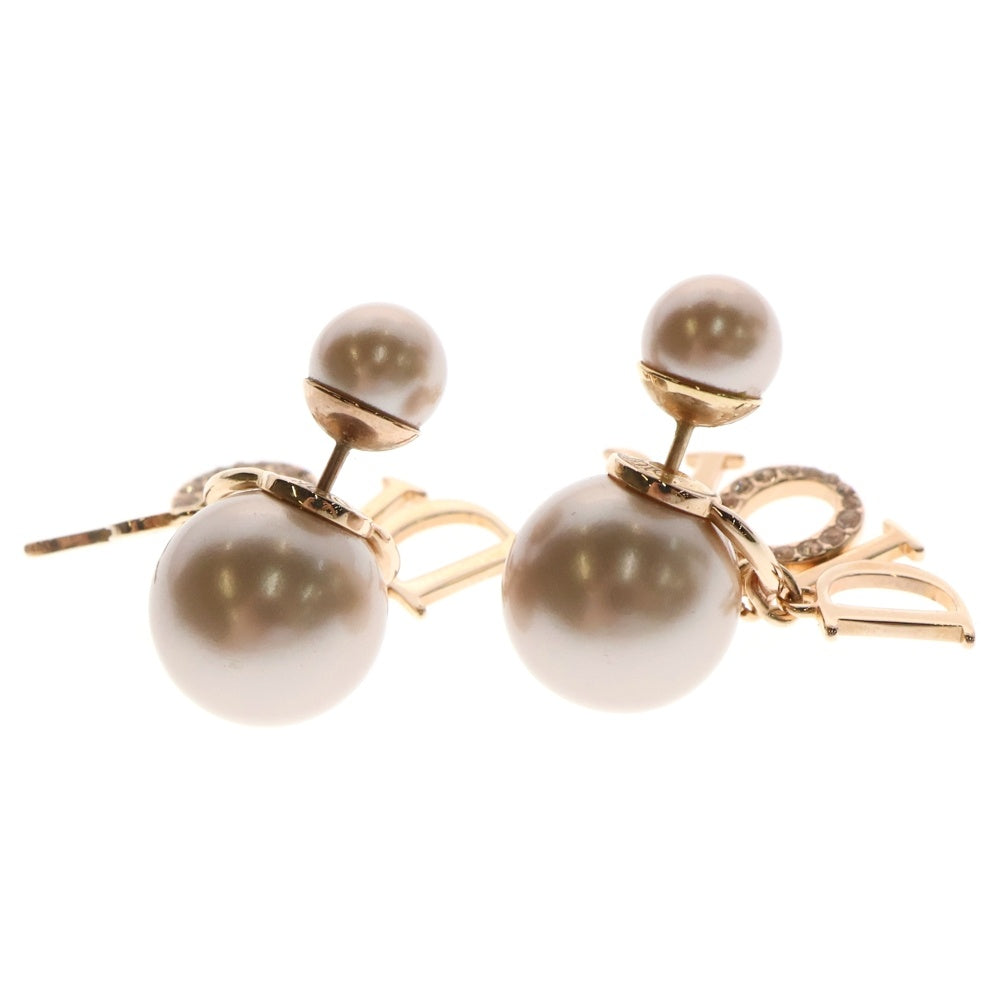 Christian Dior(クリスチャンディオール) トライバル ロゴ フェイクパール ピアス ピンク GP