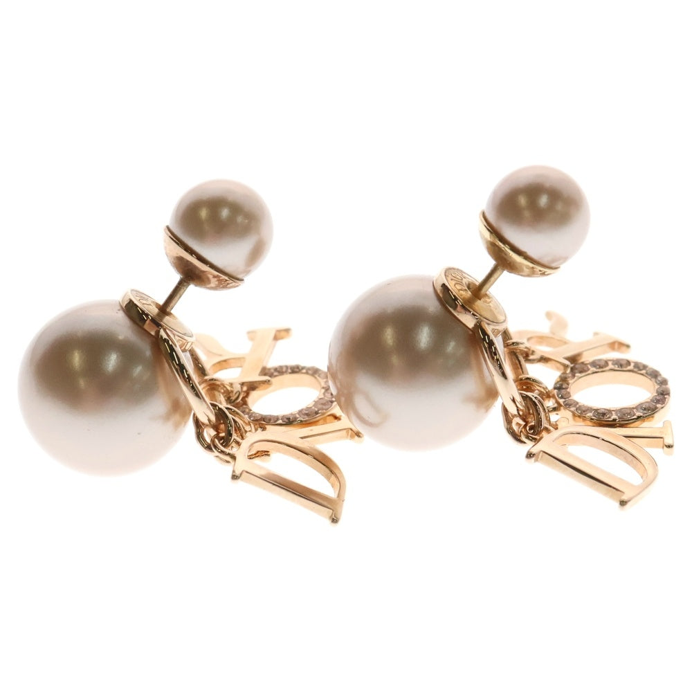 Christian Dior(クリスチャンディオール) トライバル ロゴ フェイクパール ピアス ピンク GP
