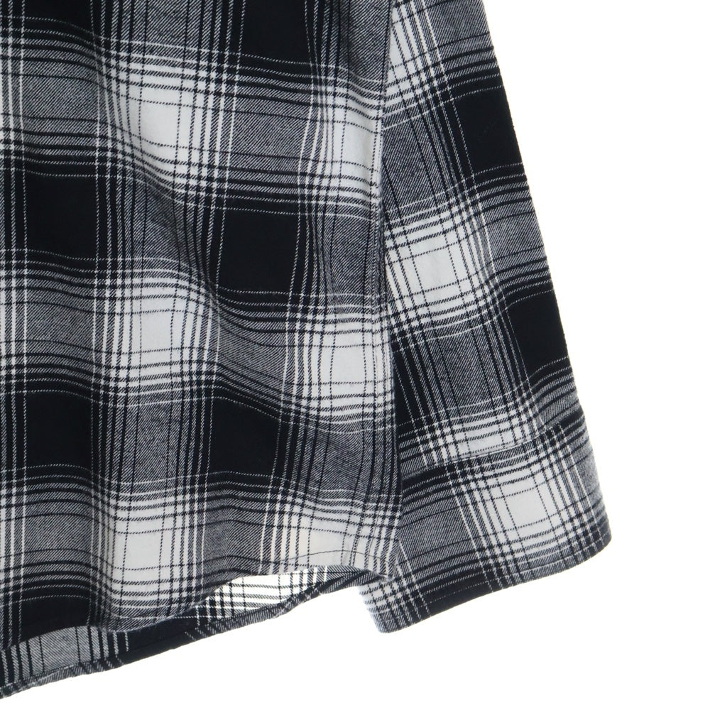 MONCLER(モンクレール) 22SS CAMICIA バック ビックロゴプリント チェック総柄 スナップボタン ロングスリーブ 長袖シャツ ブラック/ホワイト H10912F00002 549XX