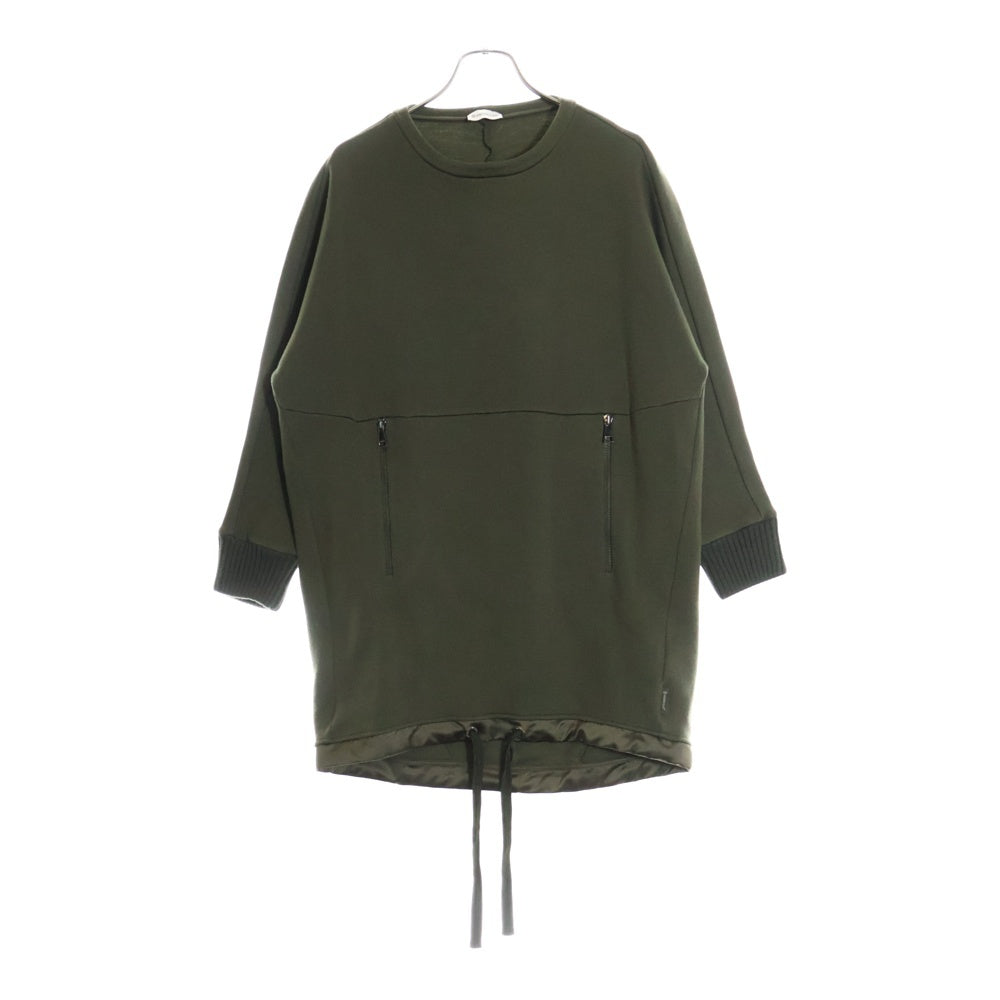 MONCLER(モンクレール) 17AW ABITO ナイロン混 ウール クルーネック ロング プルオーバースウェットトレーナー ワンピース カーキ レディース C20938559200 829AS