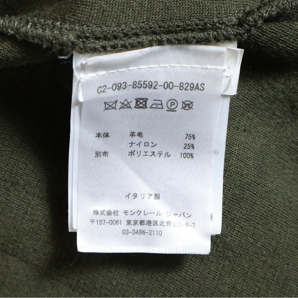 MONCLER(モンクレール) 17AW ABITO ナイロン混 ウール クルーネック ロング プルオーバースウェットトレーナー ワンピース カーキ レディース C20938559200 829AS