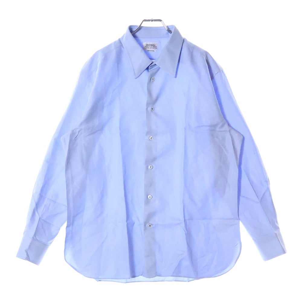 HERMES(エルメス) 長袖 ドレスシャツ カッターシャツ ブルー コットン sur mesure オーダー品