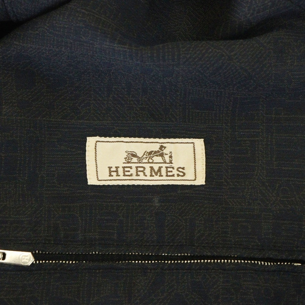 HERMES(エルメス) 総柄ミリタリージャケット ネイビー