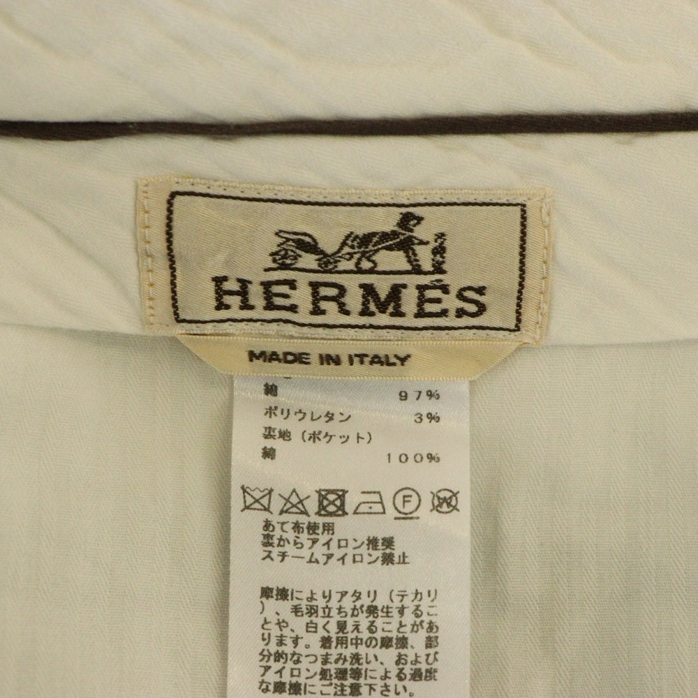 HERMES(エルメス) パンツ スラックス ボトムス コットン ホワイトグレー #48 835205B0 メンズ