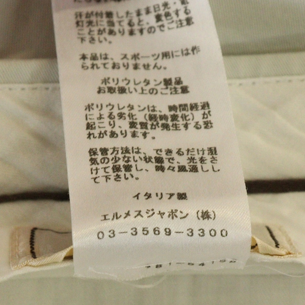 HERMES(エルメス) パンツ スラックス ボトムス コットン ホワイトグレー #48 835205B0 メンズ