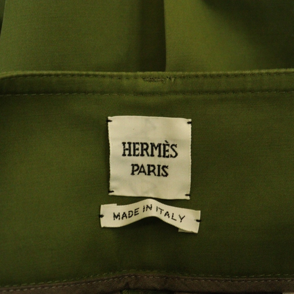 HERMES(エルメス) パンツ ボトム グリーン コットン #34 2E0407DM レディース