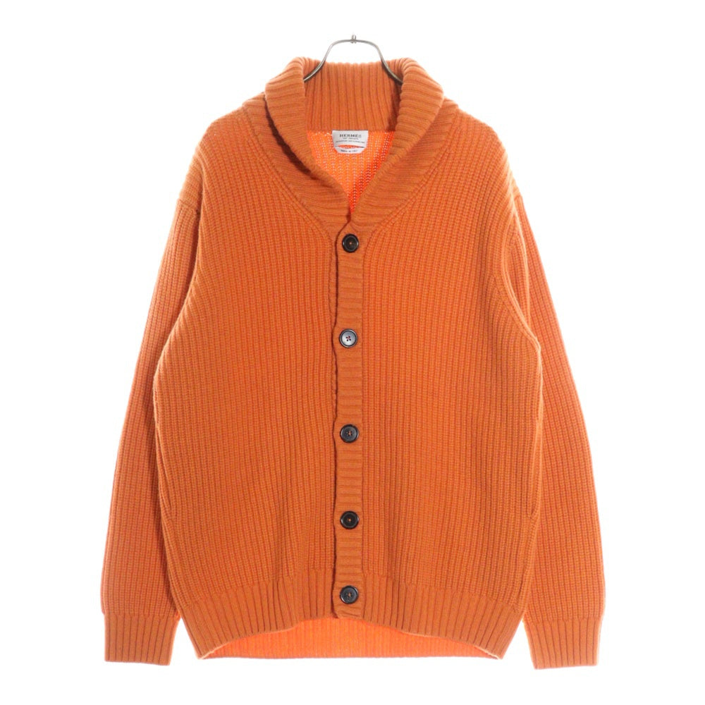 HERMES(エルメス) ニット カーディガン カシミヤ100% オレンジ sur mesure オーダー品