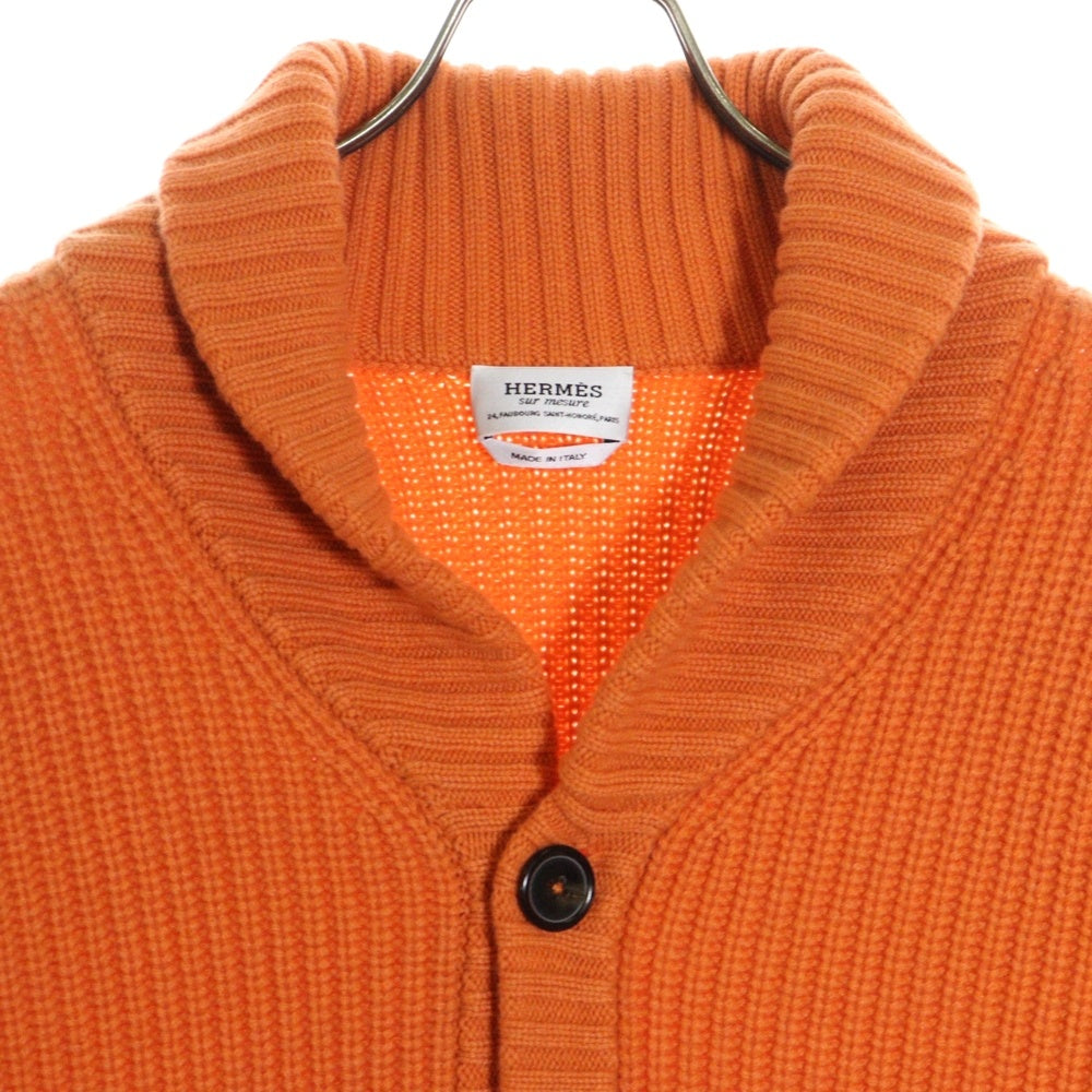 HERMES(エルメス) ニット カーディガン カシミヤ100% オレンジ sur mesure オーダー品