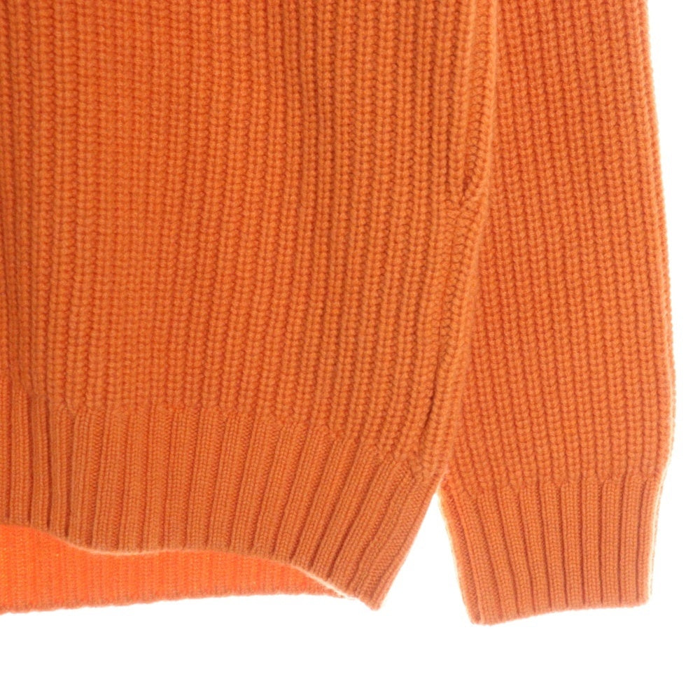 HERMES(エルメス) ニット カーディガン カシミヤ100% オレンジ sur mesure オーダー品