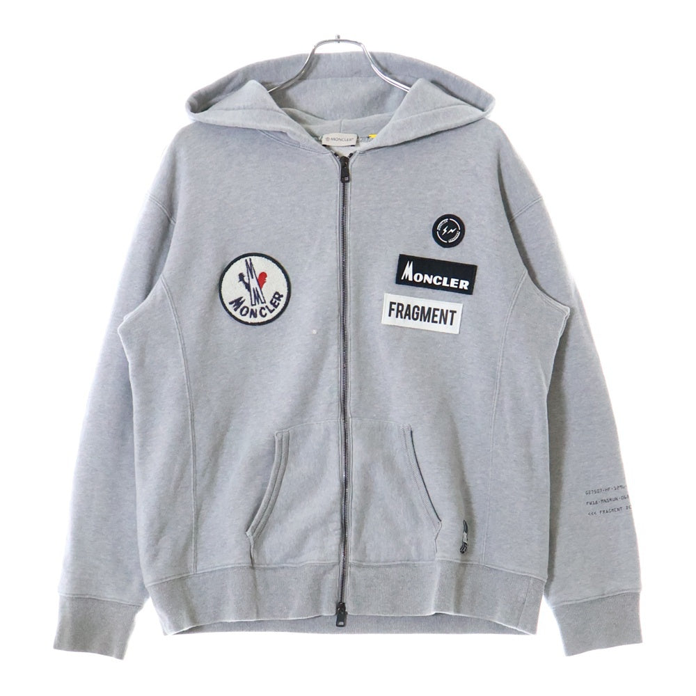 MONCLER(モンクレール) 18AW ×FRAGMENT DESIGN フラグメントデザイン ジップアップスウェットパーカー フーディー グレー D209U8400450 809CB