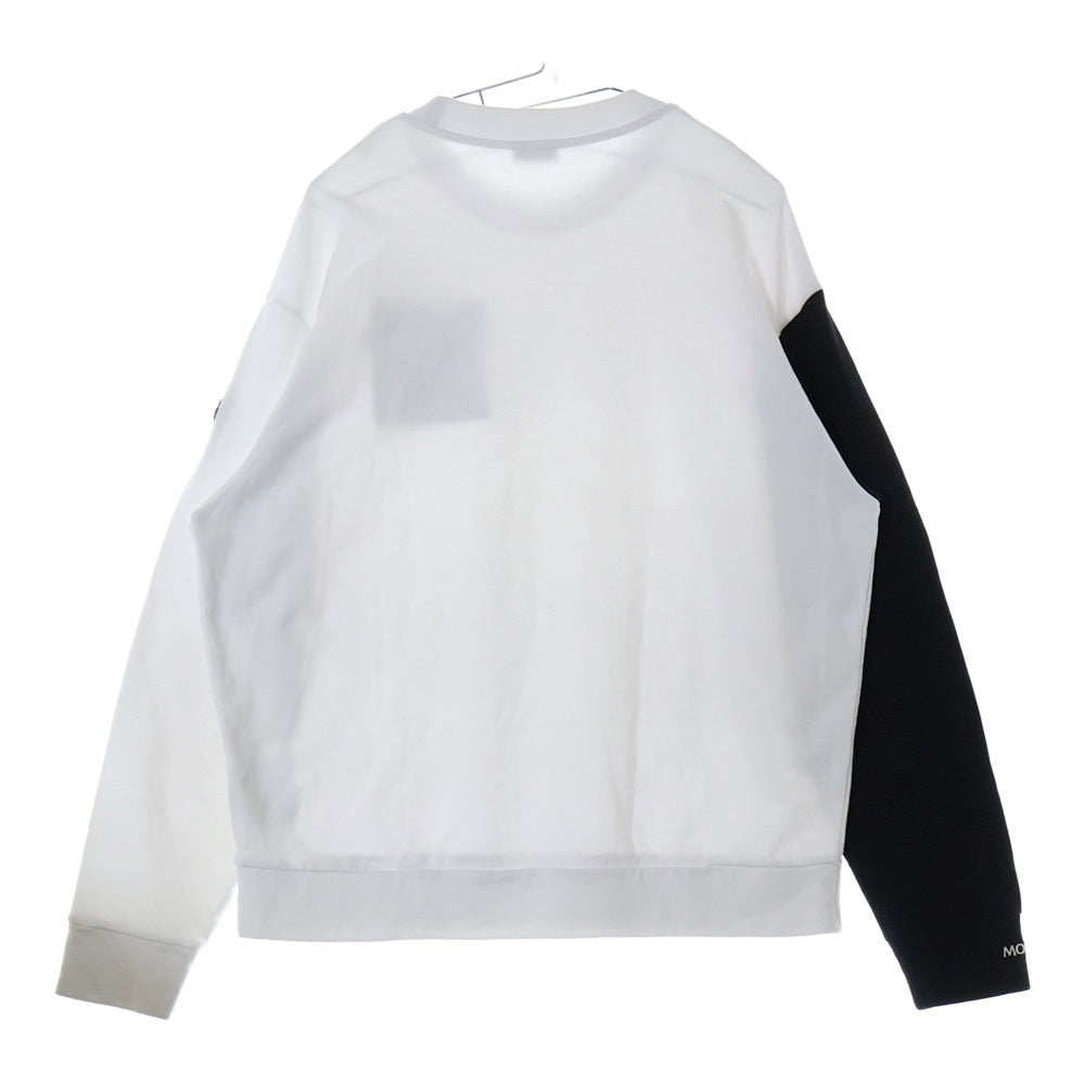 MONCLER(モンクレール) 19SS ベルクロ ラバーワッペンロゴ プルオーバースウェットトレーナー ホワイト E10918038750 809DU