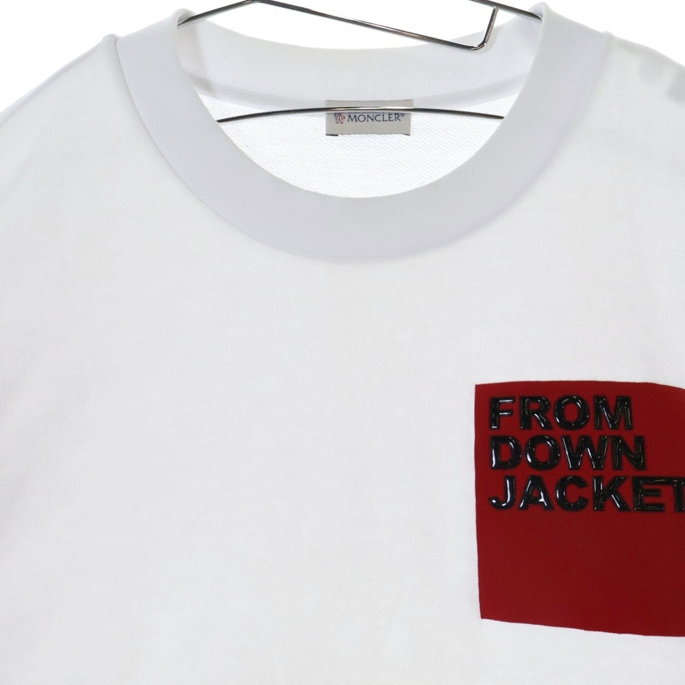 MONCLER(モンクレール) 19SS ベルクロ ラバーワッペンロゴ プルオーバースウェットトレーナー ホワイト E10918038750 809DU